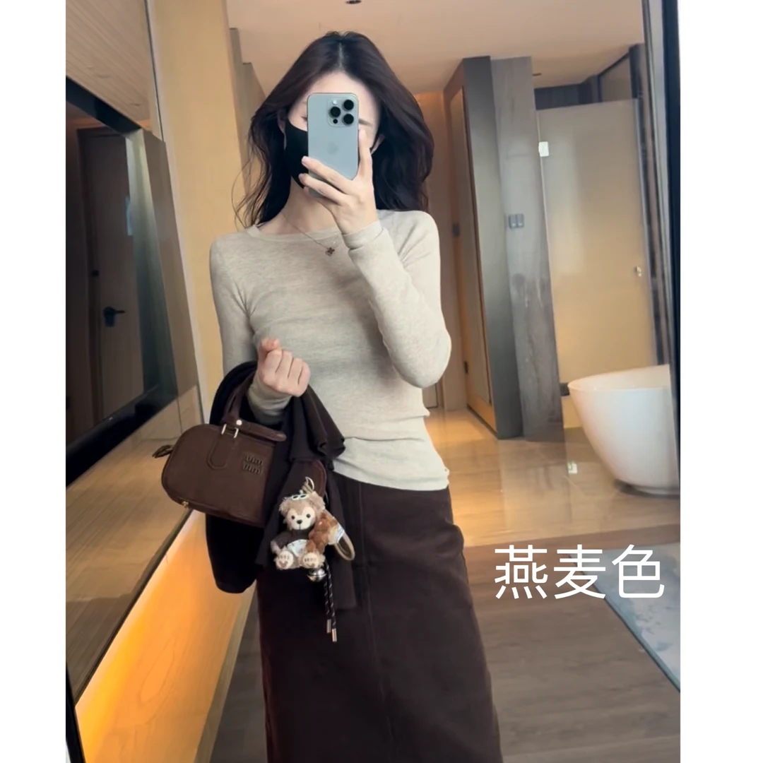 【DADI定制】秋冬简约修身显瘦羊毛针织衫长袖内搭打底上衣女