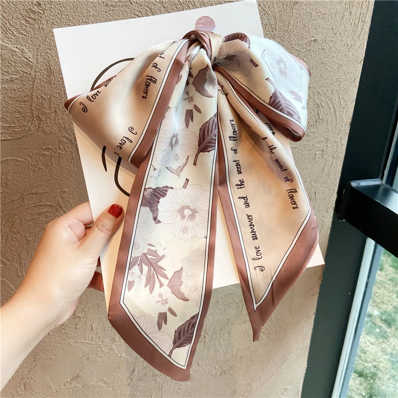 石原包包丝巾小长条女春夏季温柔复古花朵领巾绑里美ins头巾发带