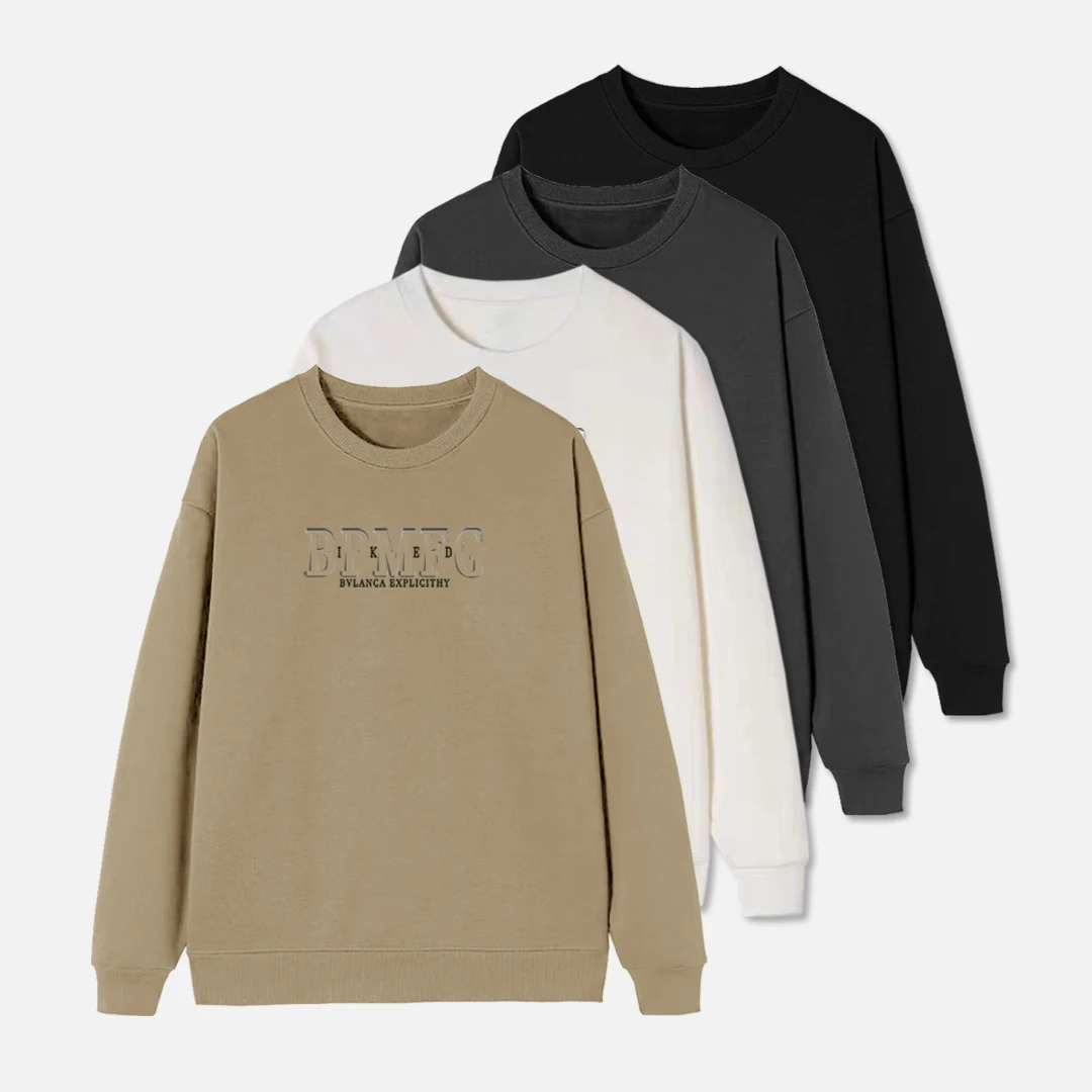 加绒/不加绒 钢印FG 潮牌卫衣秋冬季男款圆领休闲上衣11301#