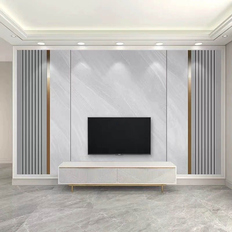 【奢华大气款】快装竹木纤维板轻奢风格栅壁画背景墙卧室床头图案