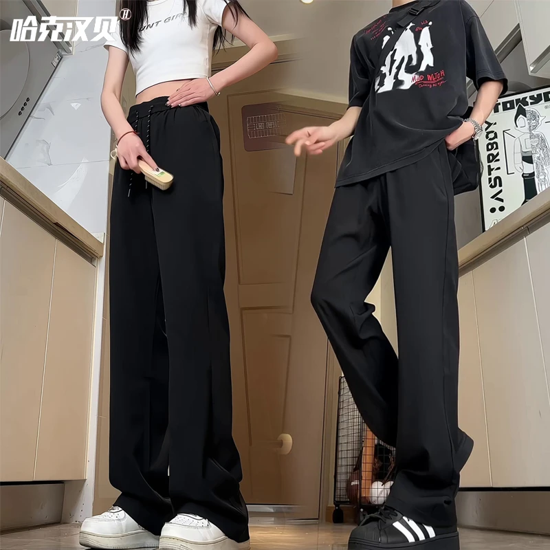 哈克汉贝夏季冰丝裤男女同款夏天凉快透气速干裤薄款运动裤休闲裤