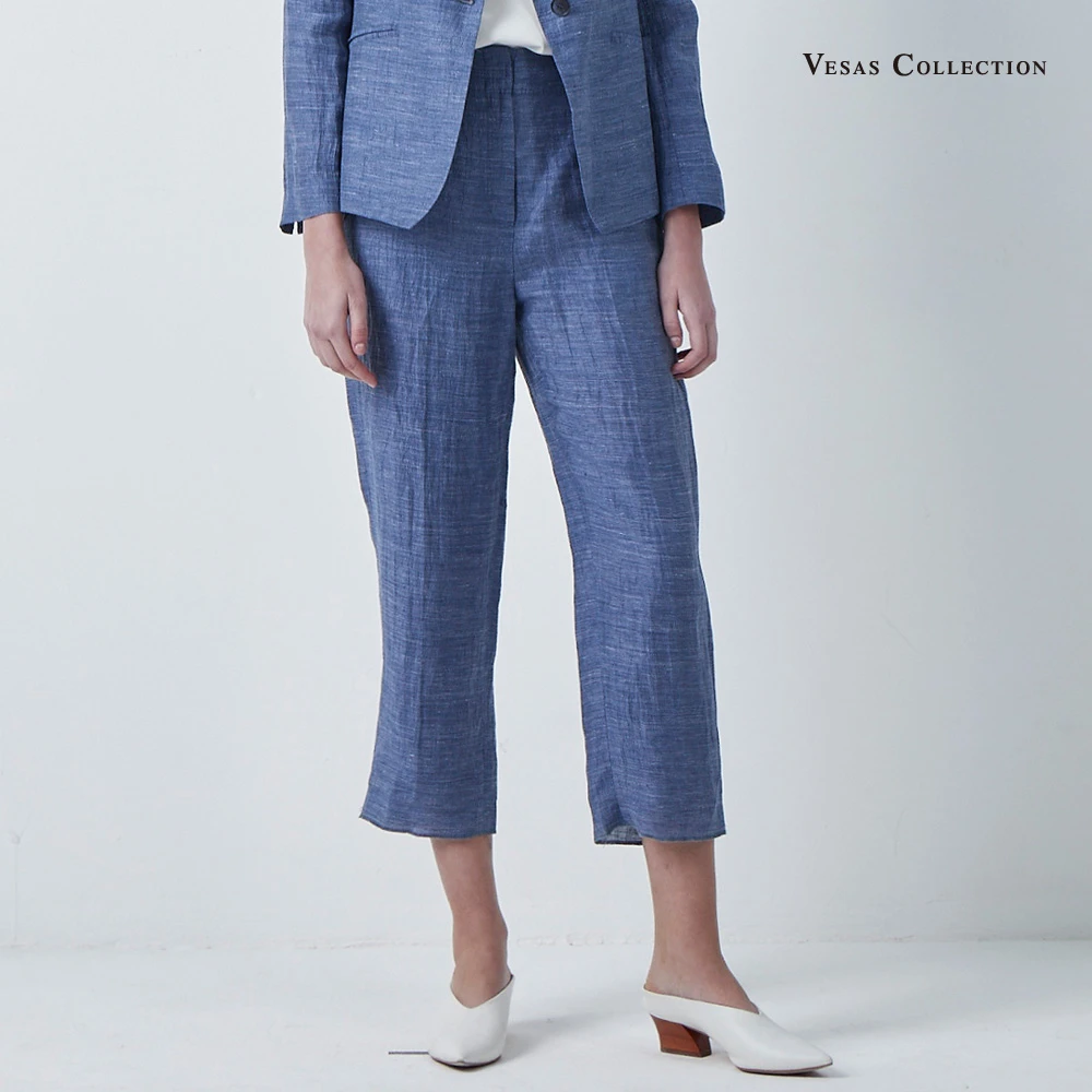 VESAS COLLECTIONT1228 唯尚女士西裤直筒蓝色时尚