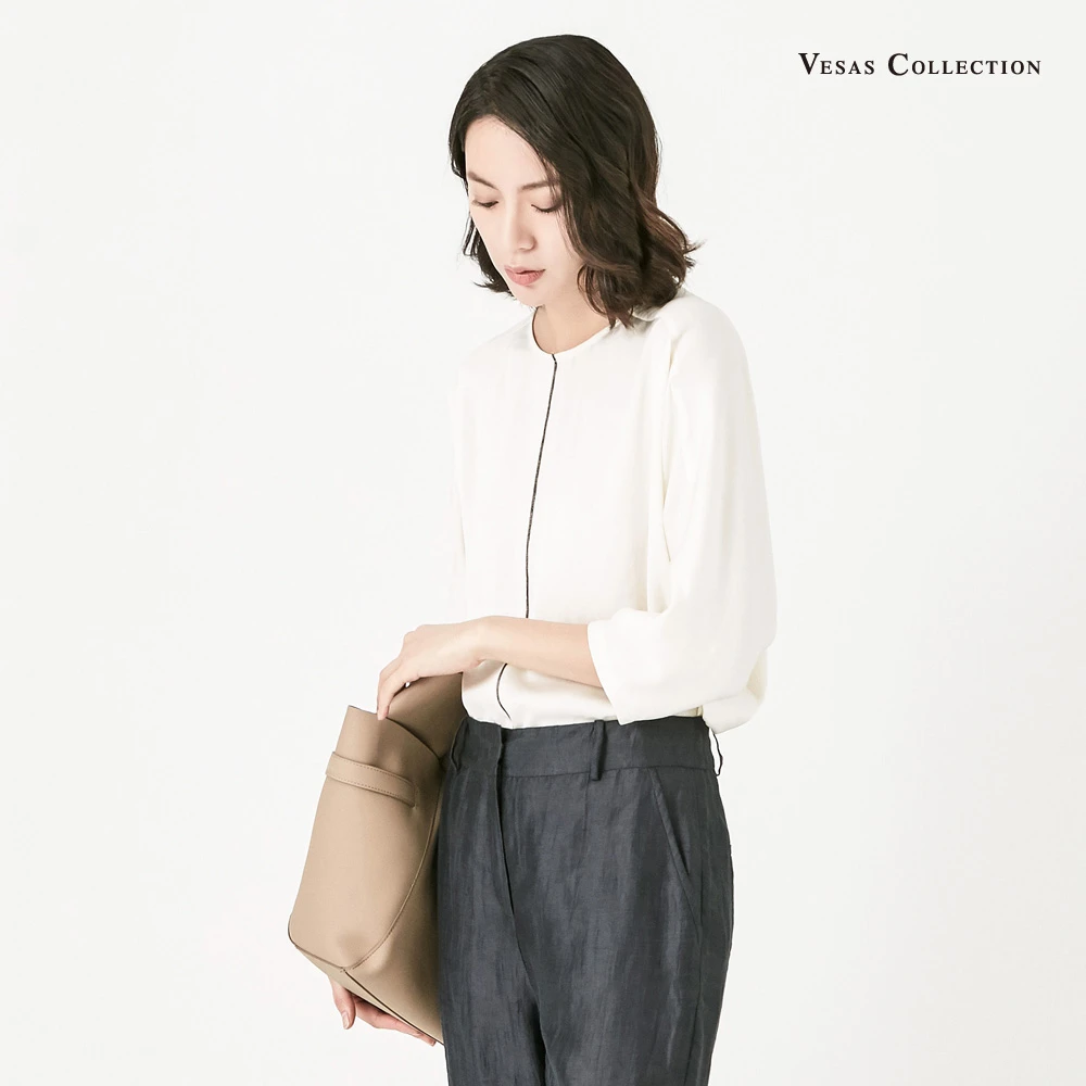 VESAS COLLECTIONB0867唯尚女士白色衬衫宽松气质秋冬衬衣上衣