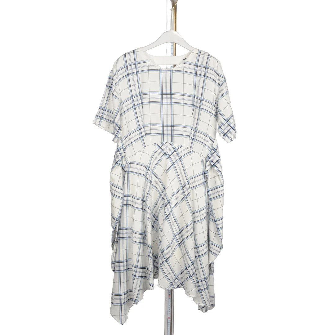 【F-2】U6女装ATB-连衣裙8505-白蓝正码格