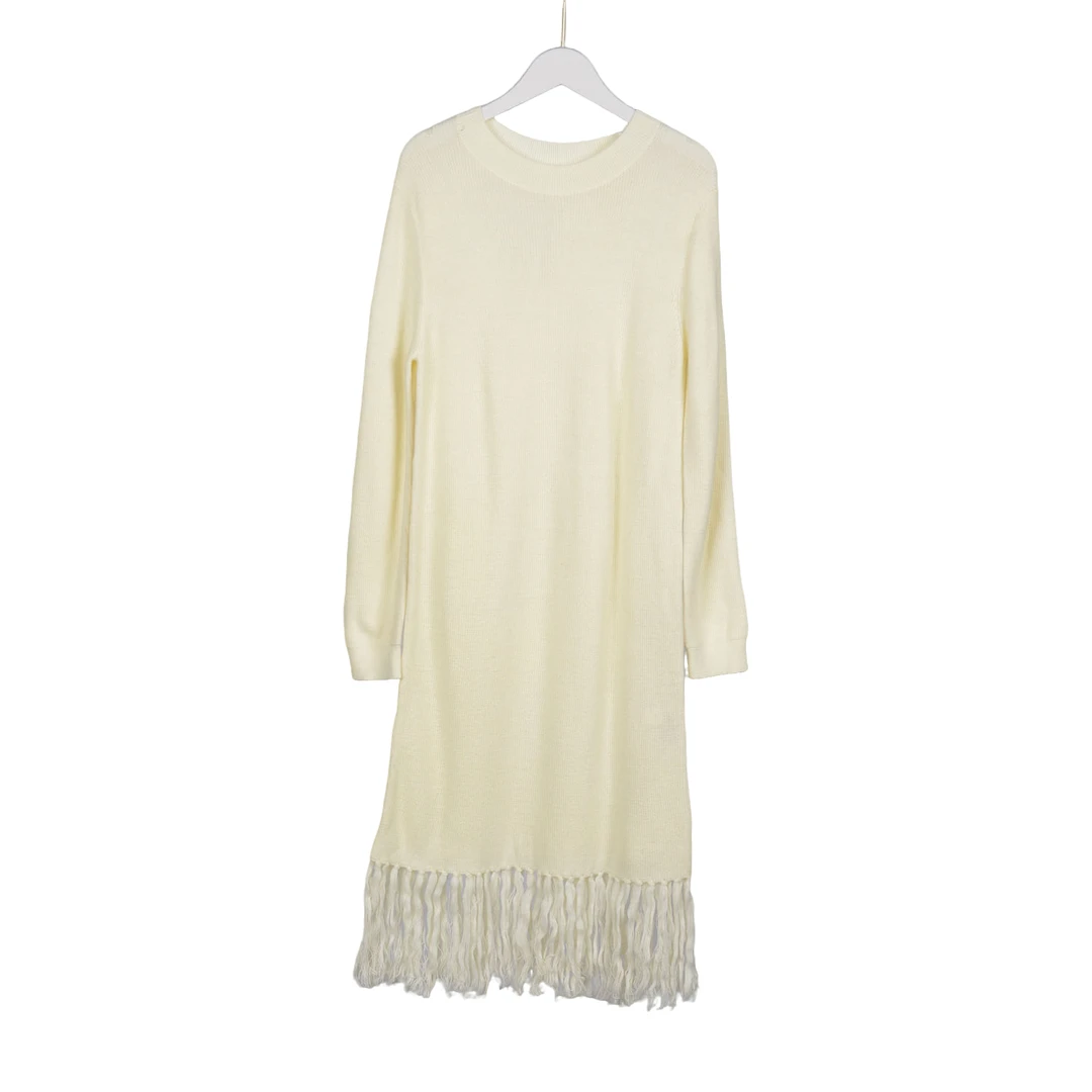 【专柜捡漏】香港高雅个性女装OSLB-毛织连衣裙1760-米白