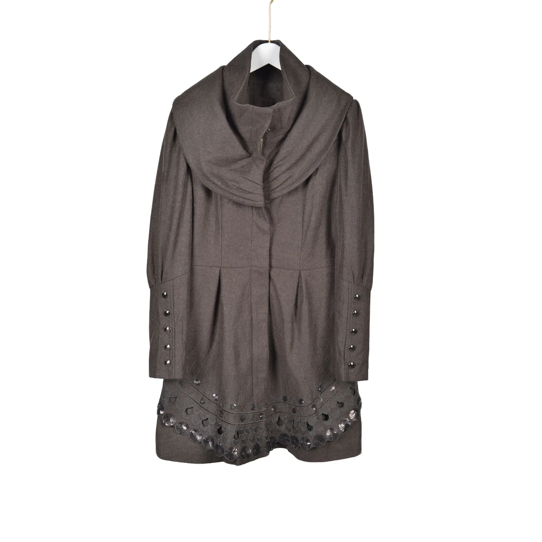 GPE4【专柜捡漏】广州中高端女装DQB-大衣3031-咖色正码