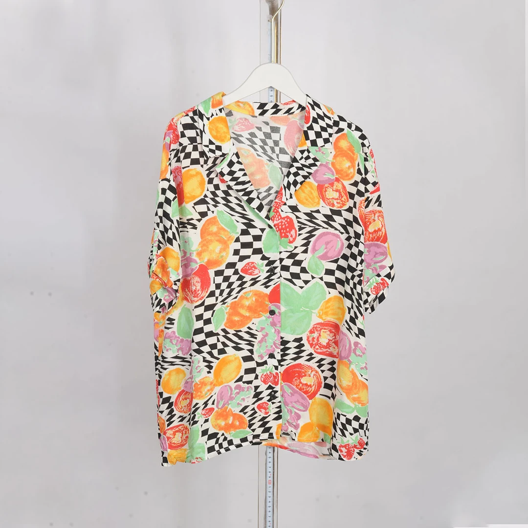 【专柜捡漏】GPC5 快时尚轻奢女装URB-衬衫YV1622-绿黄花