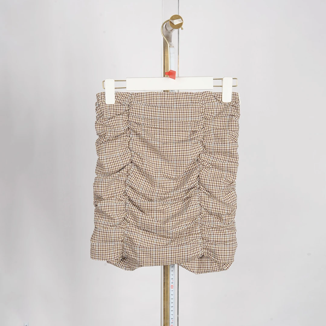 【】C15女装U-短裙WH3552-卡其格正码