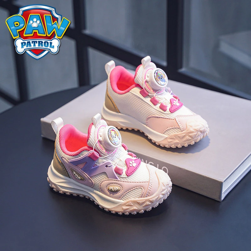 汪汪队女童运动鞋双网透气2025新款春季旋转纽扣防滑儿童跑步鞋子