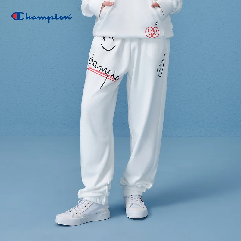 【情人节限定】Champion冠军23新款草写LOGO爱心涂鸦休闲长裤情侣