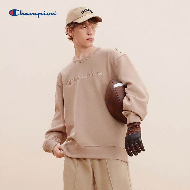 Champion冠军24年草写刺绣logo圆领卫衣长袖休闲百搭潮流简约时尚