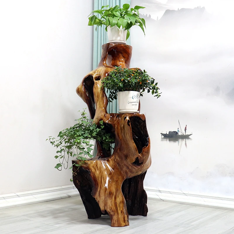 根雕摆件落地摆件实木天然木雕根艺香樟木整体无拼接客厅