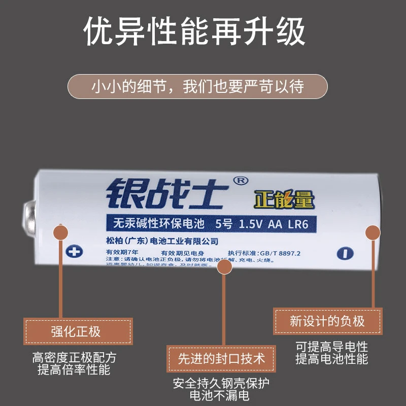 VINNIC5号电池5节/12节可选碱性电池儿童玩具1.5V五号AA电池家用