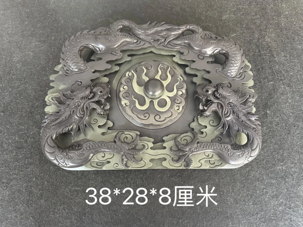 玉带石砚台手工雕刻精雕茶盘干泡台砚台摆件补厂家家居装饰包邮