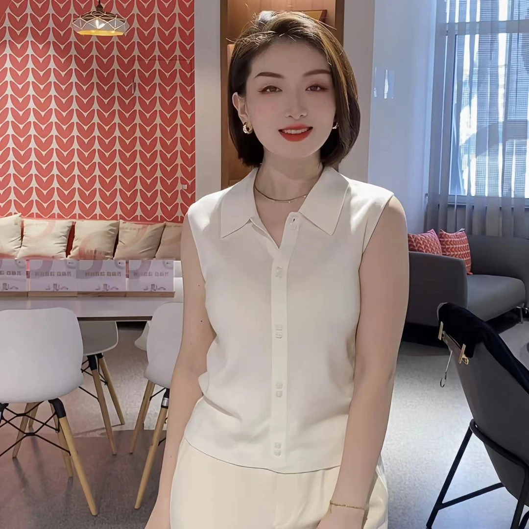 【羊毛背心】2025新款时尚坎肩内搭叠穿羊毛针织衫翻领打底纯色无袖