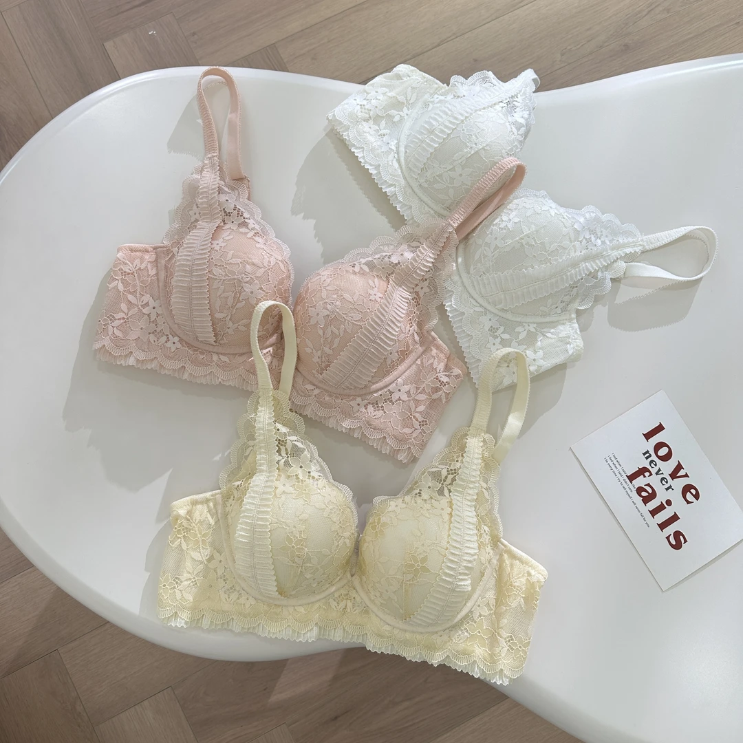 【性感加分】小胸聚拢调整型无钢圈内衣收副乳蕾丝法式文胸-Y231