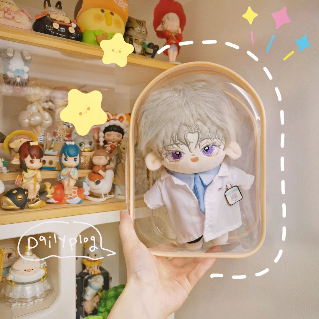 20cm棉花娃娃痛包透明毛绒玩具展示二次元收纳挂包开学动漫遛娃包