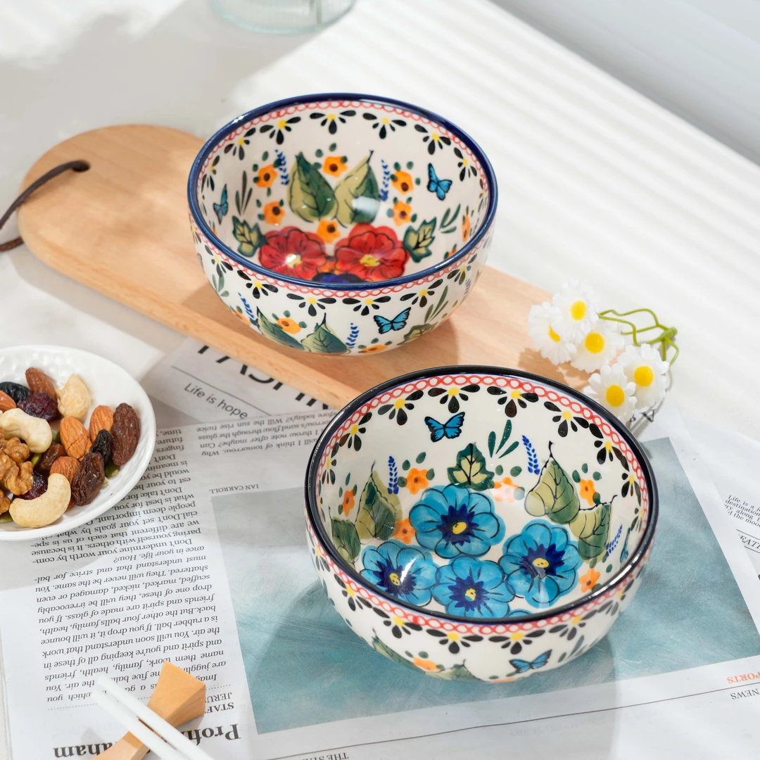 【西里西亚】手绘西里西亚-4.5英寸圆口碗（两个装）