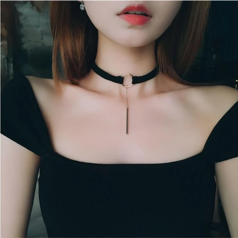 choker锁骨链女项圈短款颈链韩国颈带项链网红脖颈性感黑脖子饰品