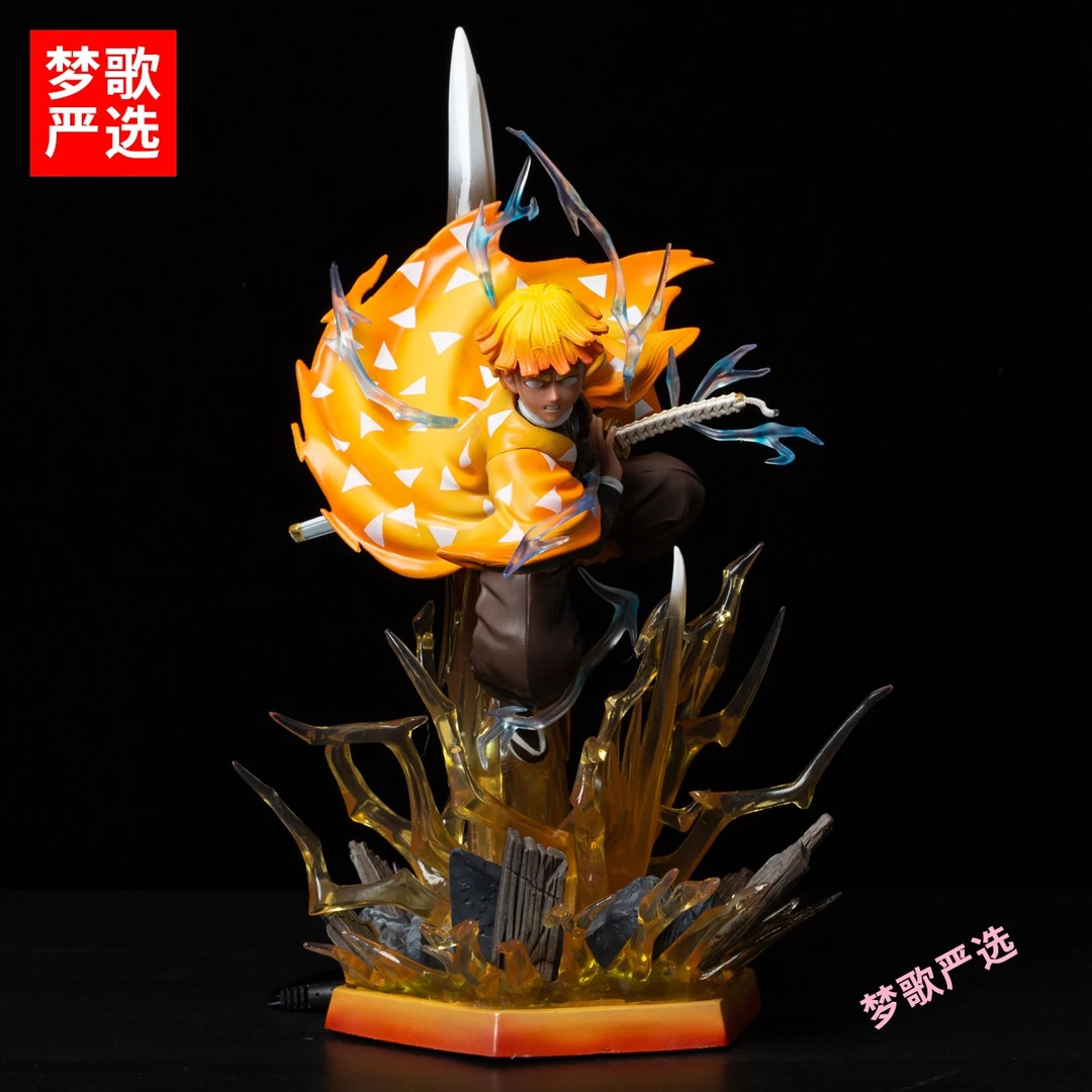 【梦歌严选】我妻善逸32cm可发光毁灭之刃动漫国产雕像模型摆件手办
