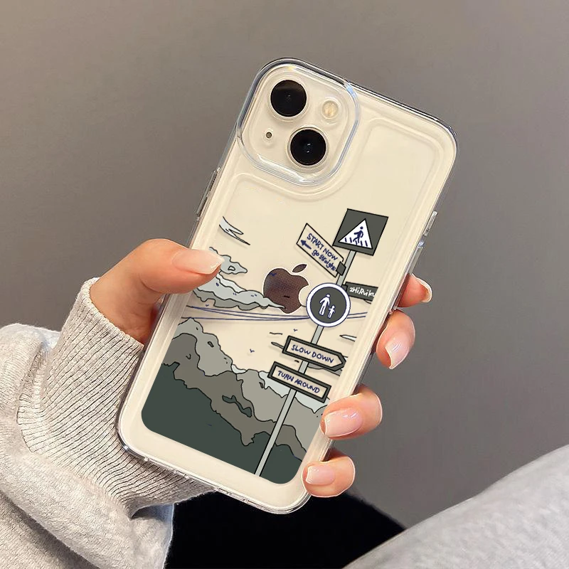 风景路标太空壳iPhone14苹果13promax手机壳12日系11透明xr情侣8p