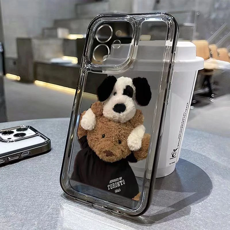 卡通小熊iPhone14promax苹果13手机壳12透明11潮7/8plus简约xr/xs