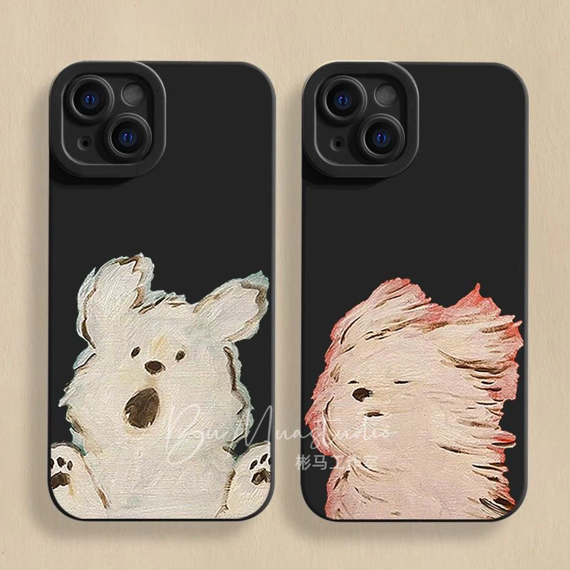 自由狗狗苹果13手机壳iPhone14promax搞怪12/11可爱xs情侣7/8plus