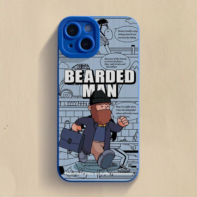 ins风胡子男iPhone14手机壳苹果13promax小众12/11/xs/xr/7/8plus