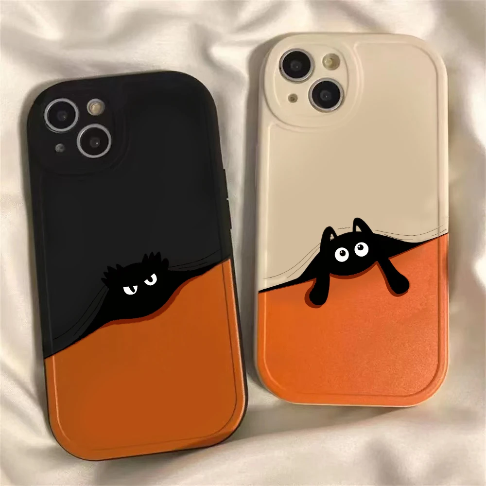 创意煤球苹果13手机壳iPhone14promax简约12/11可爱xs情侣7/8plus