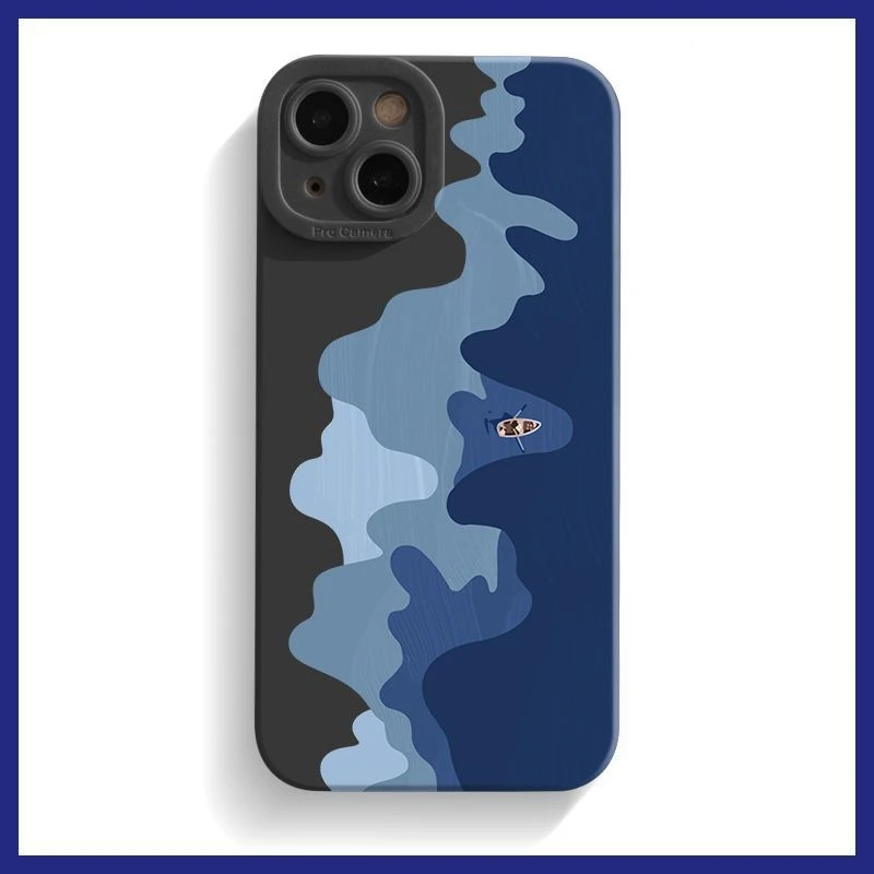 油漆海浪iPhone14手机壳13Promax苹果12/11防摔xs/xr小众7p/8plus