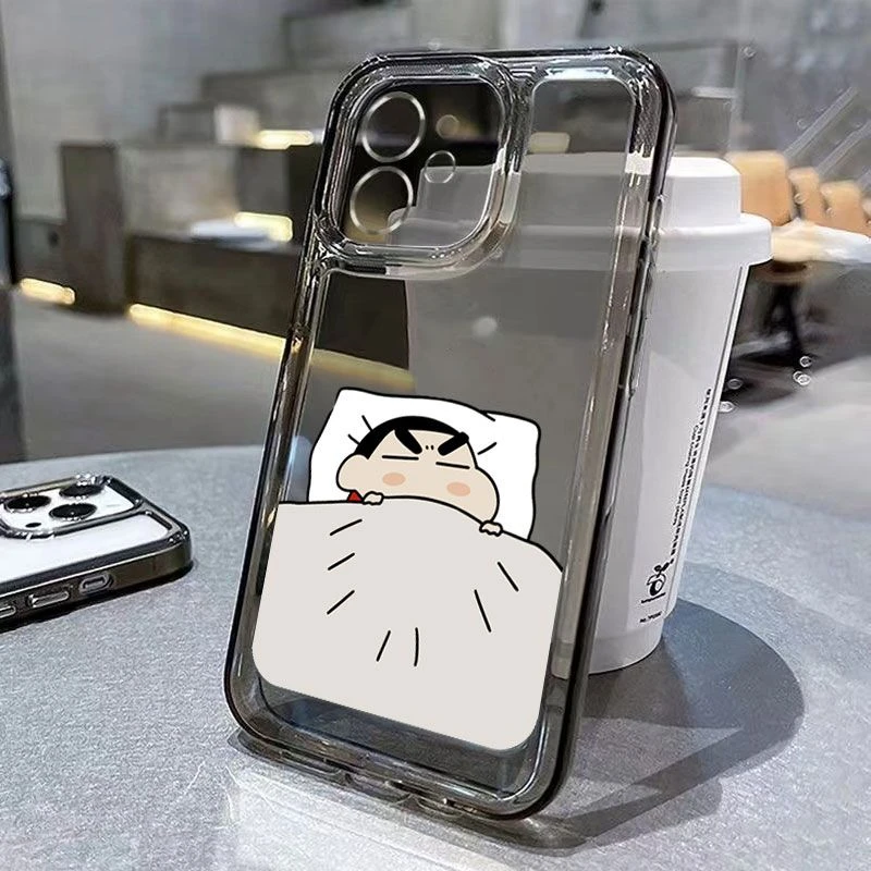 睡觉小新iPhone14手机壳苹果13pro软壳12可爱x/xr卡通11透明xsmax