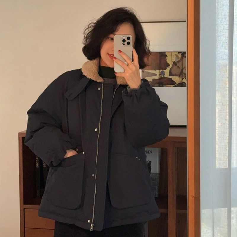 XIYE&W【派克鹅绒外套】宽松百搭毛领羽绒服