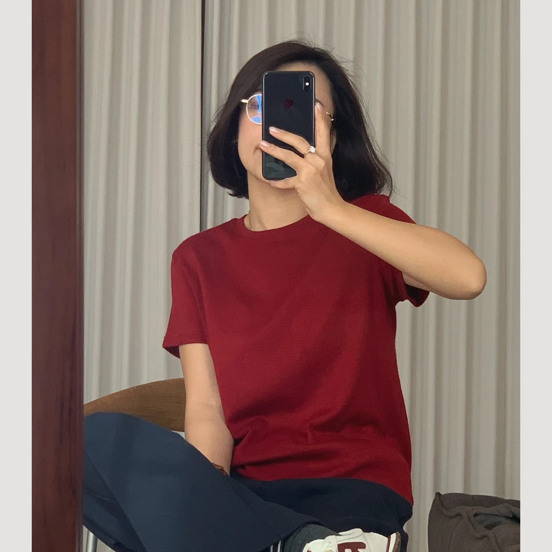 XIYE&W【红灰两色T】百搭休闲纯色T恤