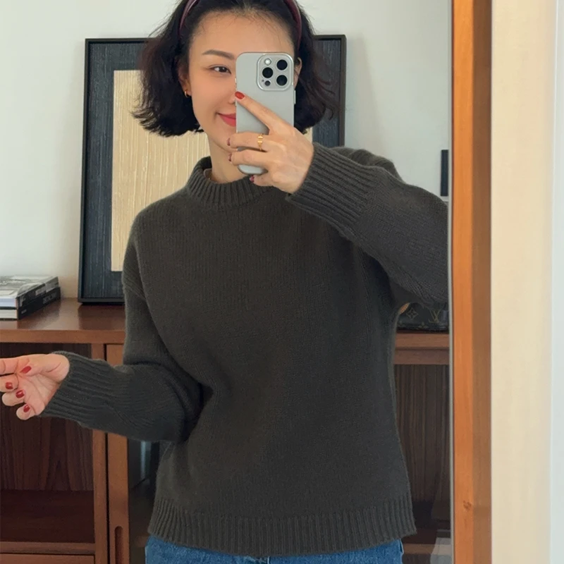 XIYE&W【三色毛衣】圆领套头毛衣