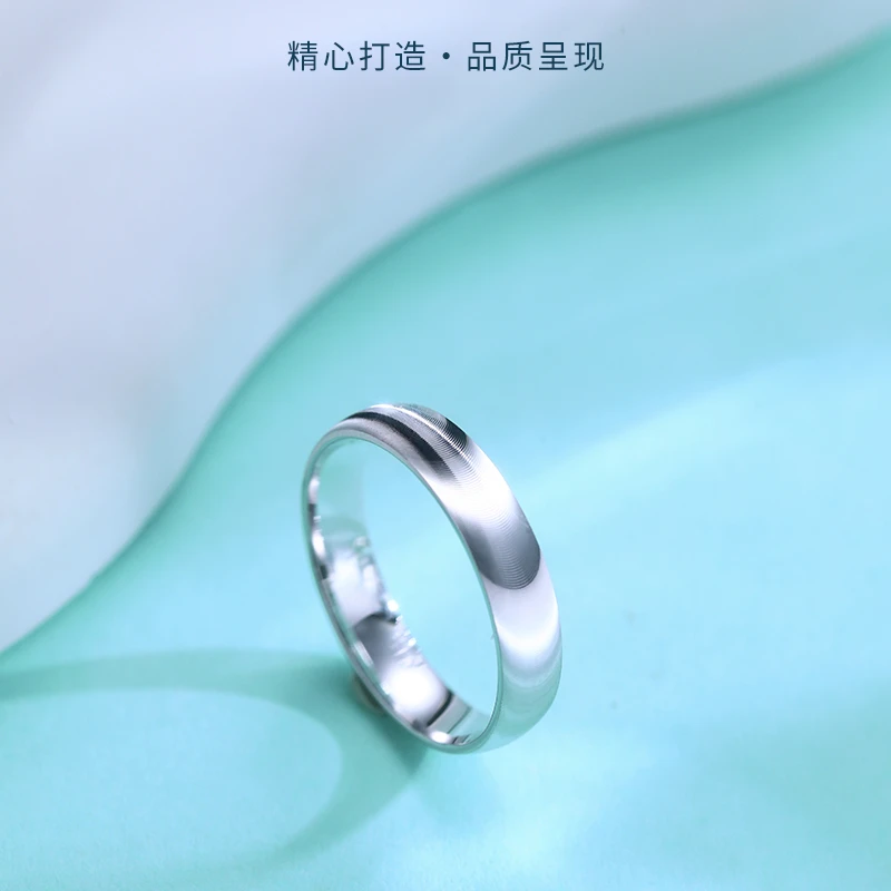 PT990铂金 时尚情侣简约素款小众猫眼戒指CQ1214B