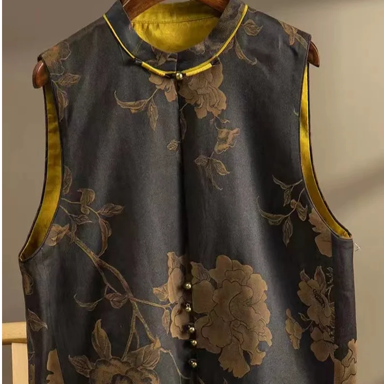 编号101-200宽松国风连衣裙新中式中老年复古气质中国风双面二号