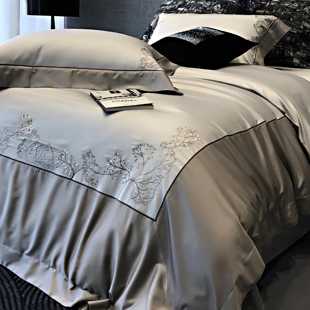 雯雯妈-MARKCROSS【艾格妮】高端轻奢天丝棉刺绣四件套