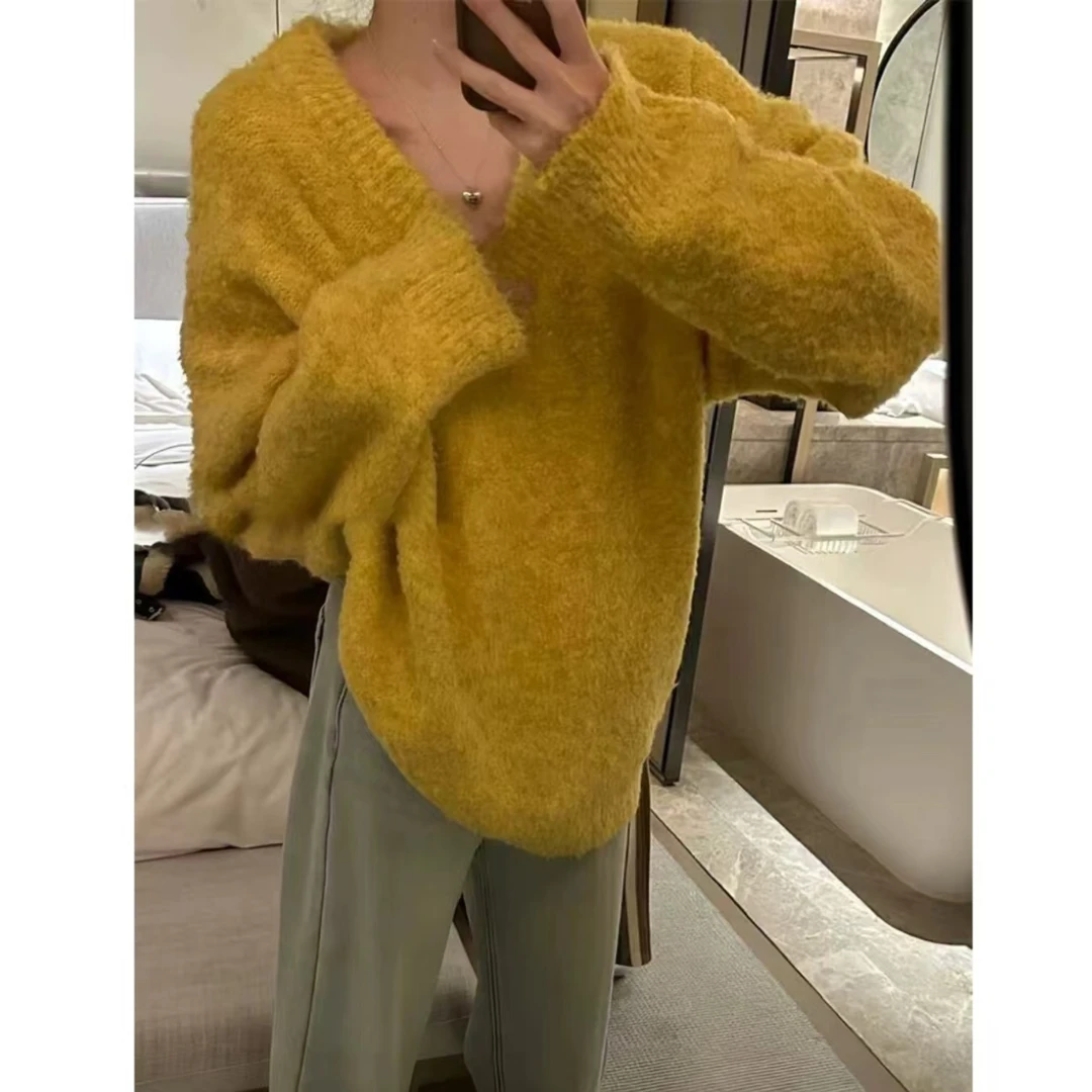 新圈圈毛衣外穿秋冬宽松慵懒风中长款秋冬季加厚上衣百搭套头6630