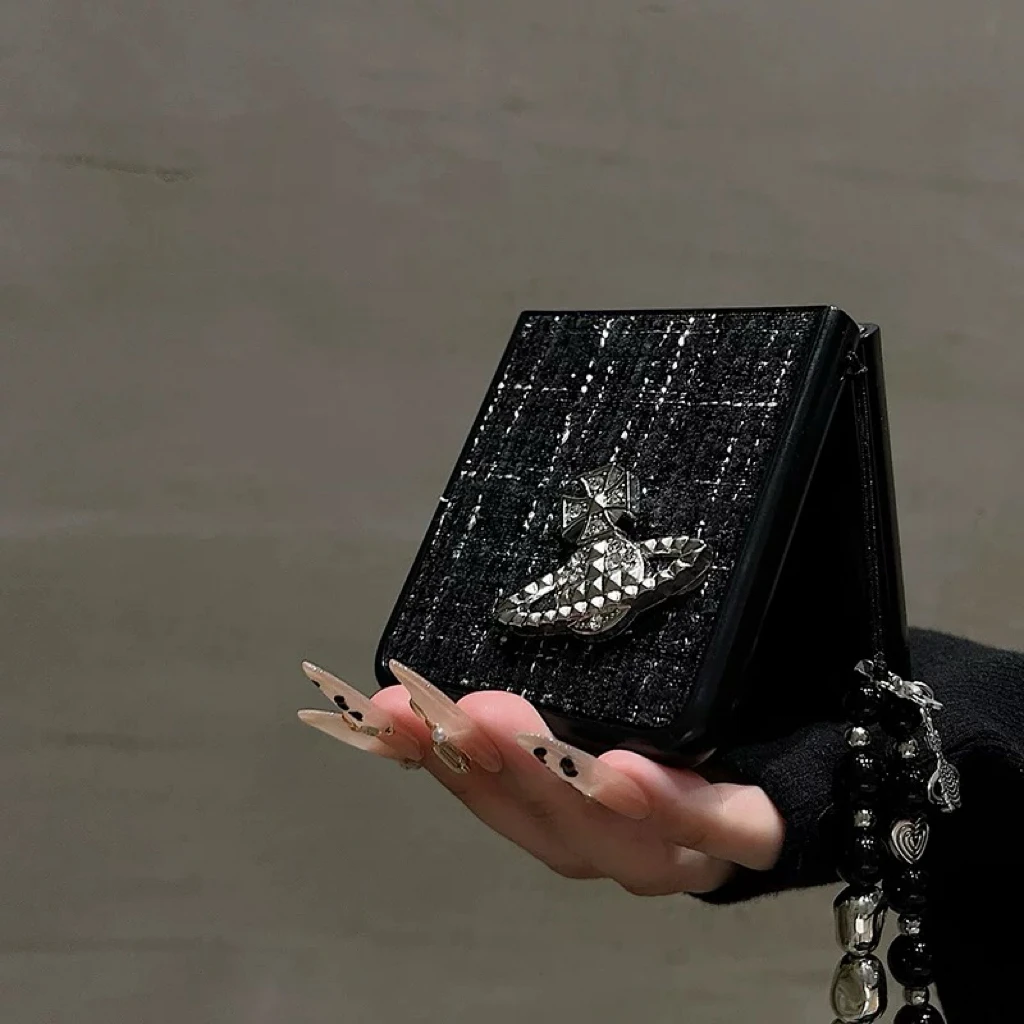 ins风轻奢小香风西太后适用华为pocket2折叠屏手机壳zflip6/5手链