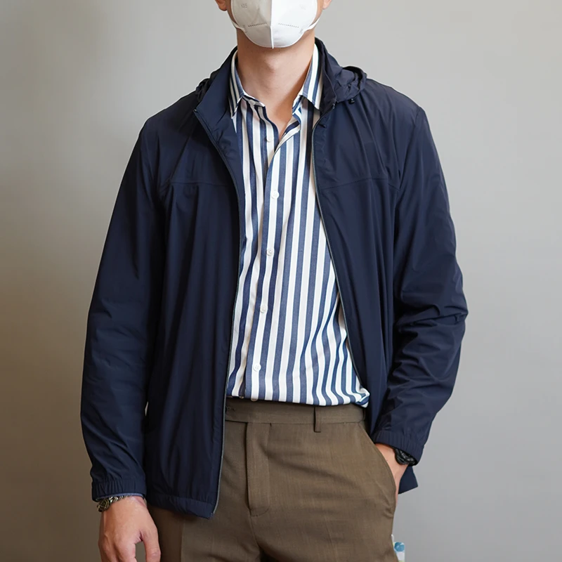 MNW春夏新款防晒衣夹克外套 无里衬帽子可拆卸 商务休闲轻便外套