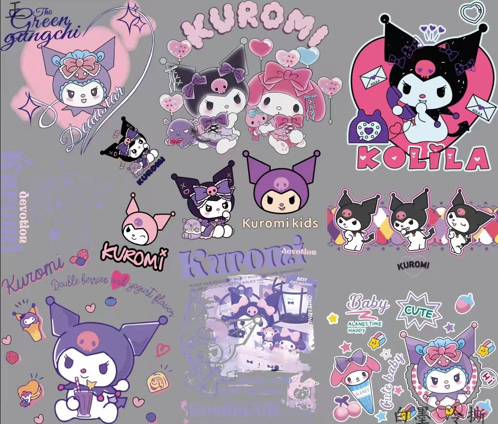 布料库洛米冷撕白墨烫画