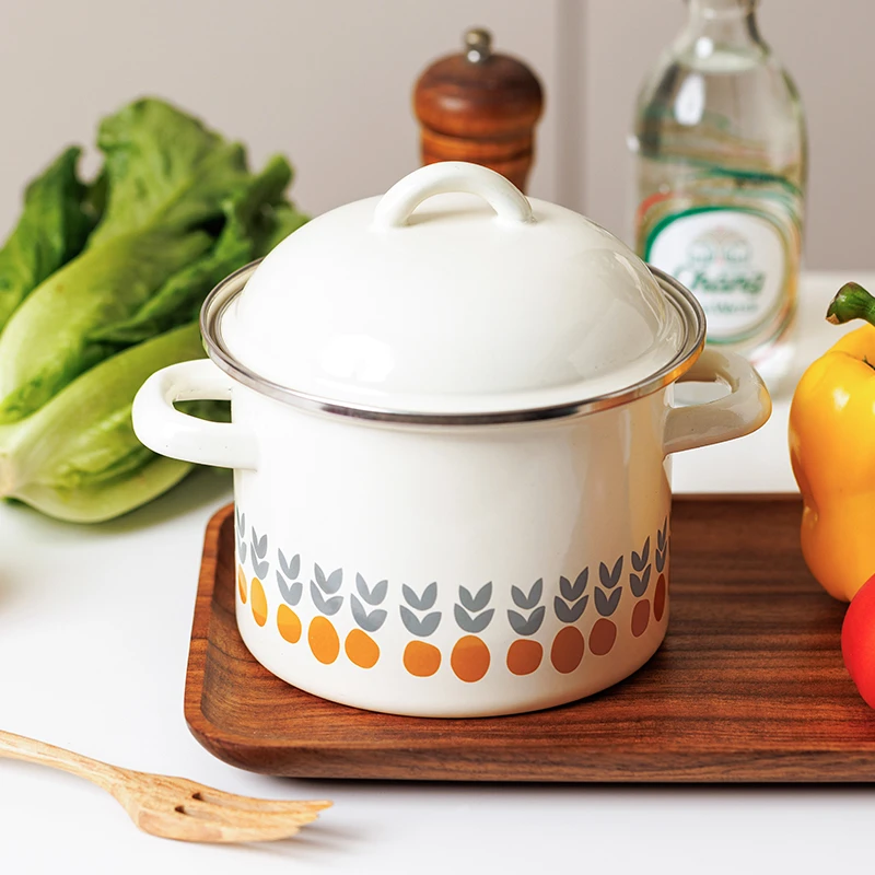 高货 颜值超高的 16CM 双耳橘子花小汤锅