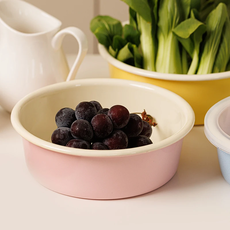 20CM 粉色 ins风圆形烤盘保鲜盒带盖子可加热