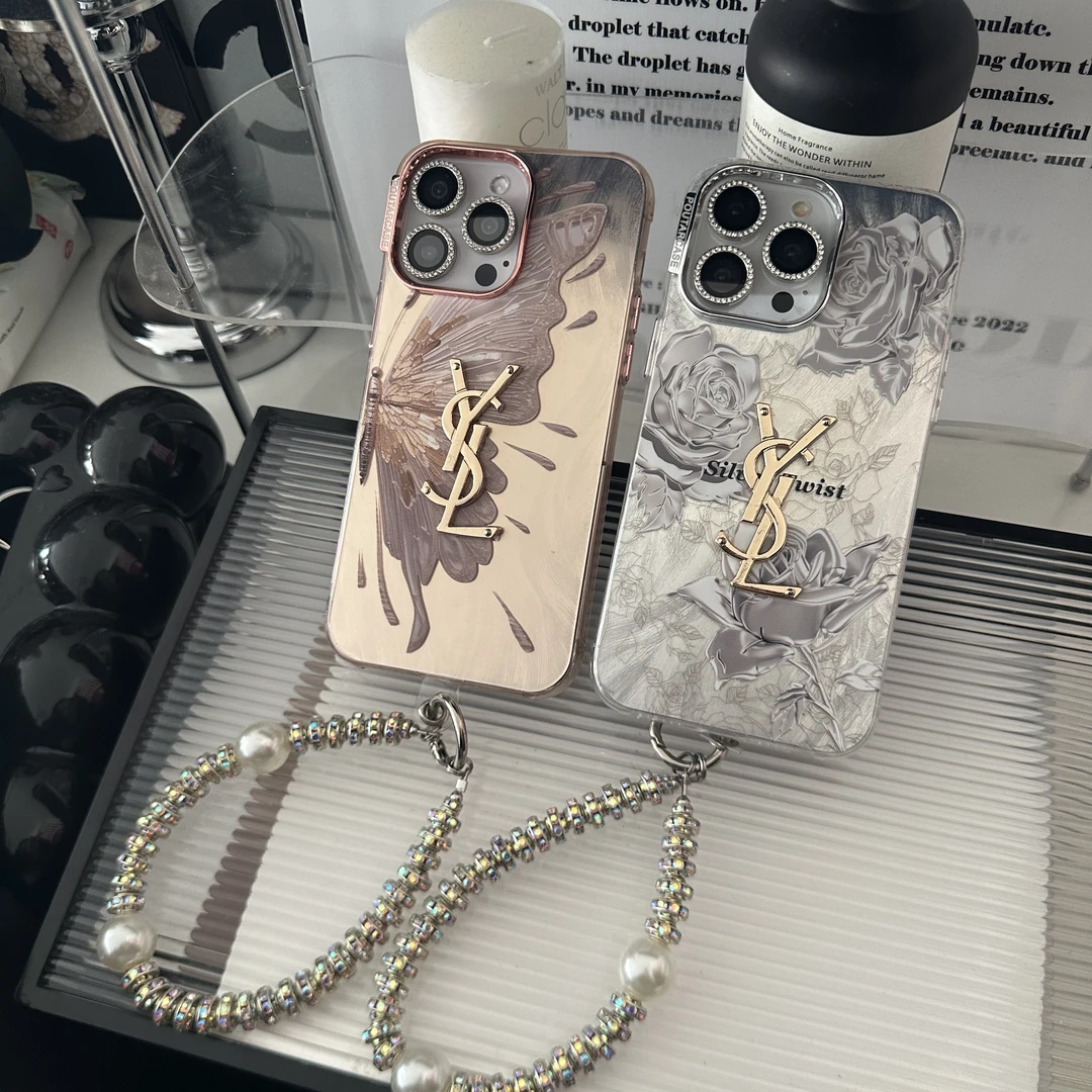 【极光蝴蝶玫瑰】温柔高颜值全包小众手机壳iphone15,14/13/12/11