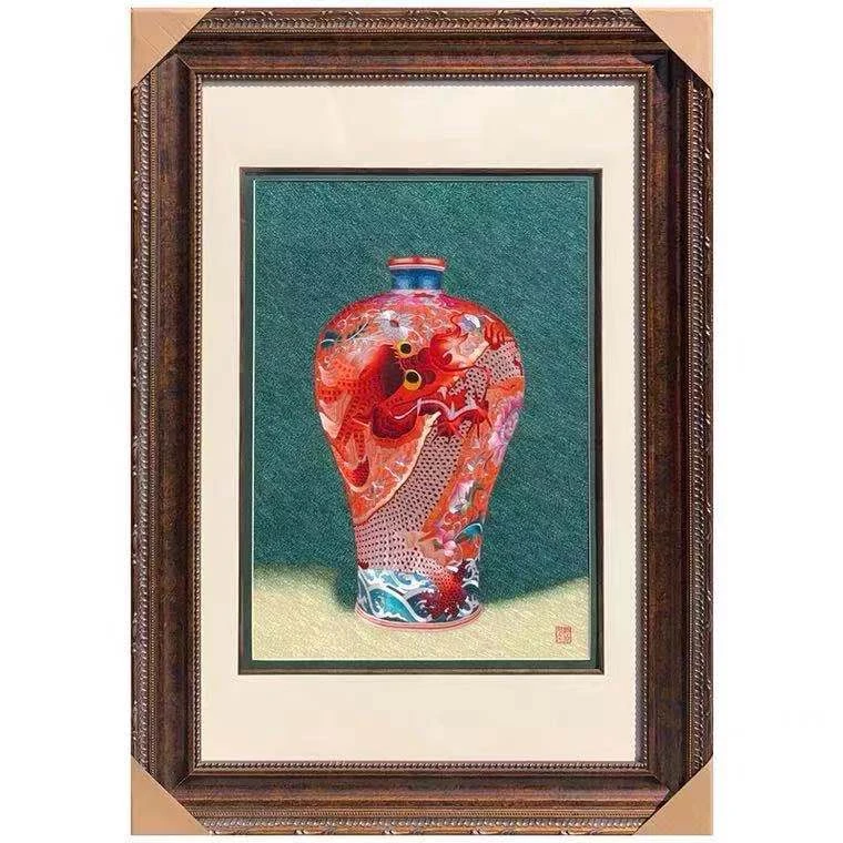 498以上【只卖绣片】苏绣纯手工绣花 玄关房间客厅沙发背景挂画手绣