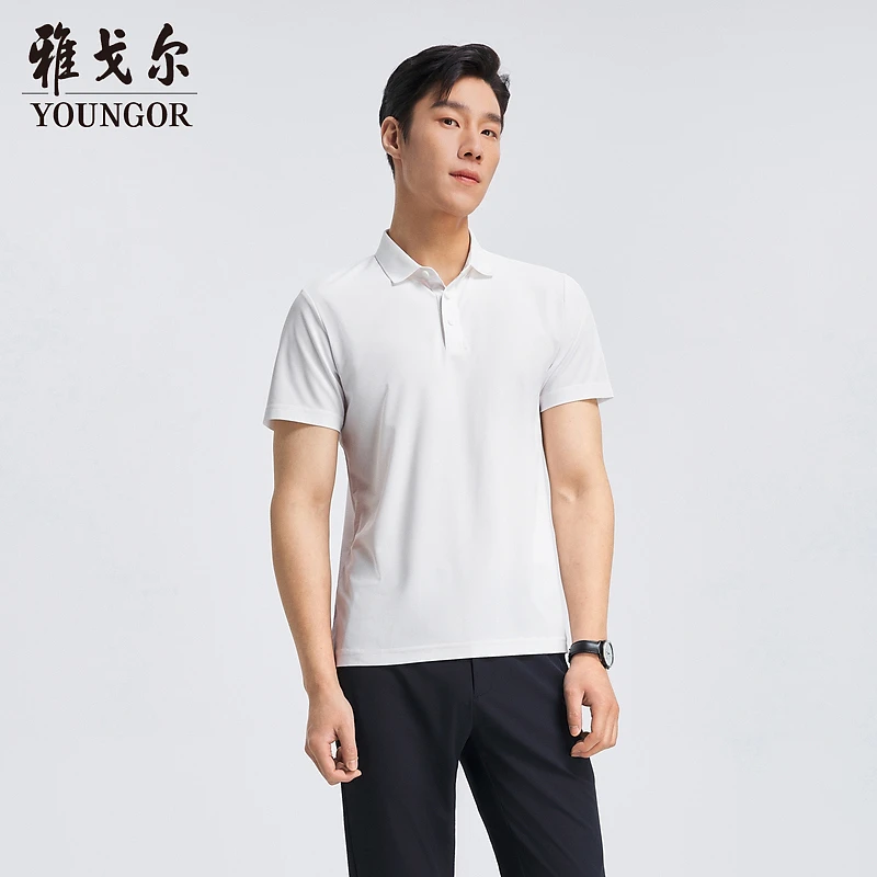 雅戈尔夏季男士短袖POLO衫翻领商务休闲保型透气T恤
