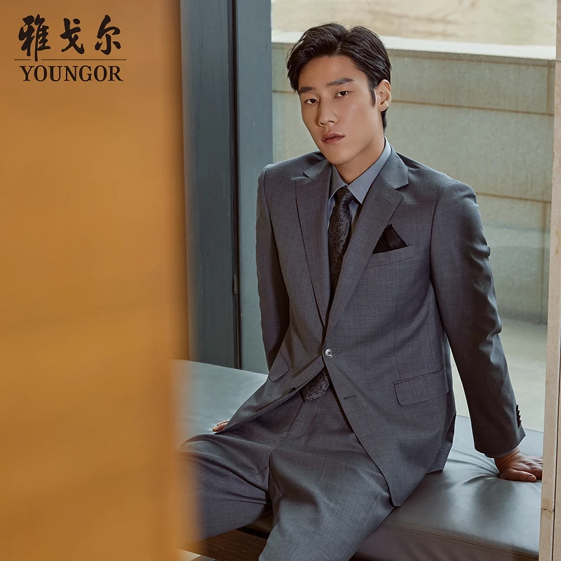 雅戈尔男士西服秋季新款高性价比羊毛商务时尚套西西服上衣225140