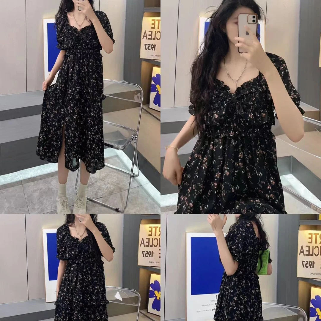 LL75925【米大方·米家自制】时尚温柔风碎花连衣裙-75925