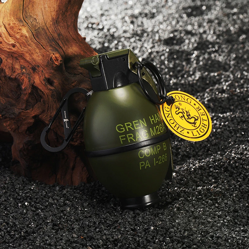 手雷打火机新奇搞怪模型钥匙扣挂件个性创意男士防风金属礼物直冲