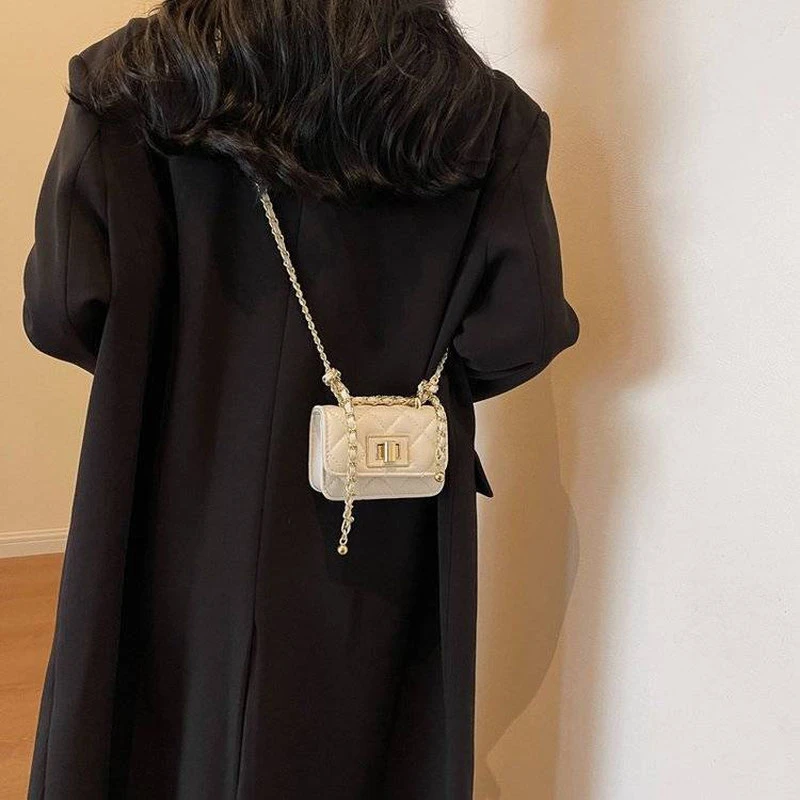 高级感网红口红粉饼包2024新款时尚百搭迷你装饰单肩斜挎小方包女